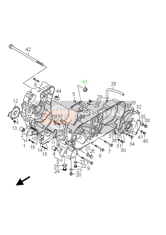 Suzuki AN400(A)(ZA) BURGMAN 2012 KURBELGEHÄUSE (AN400ZA E19) für ein 2012 Suzuki AN400(A)(ZA) BURGMAN